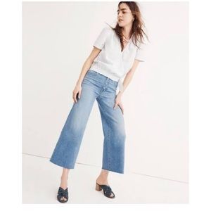 Madewell High Waist Wide Leg Crop Denim